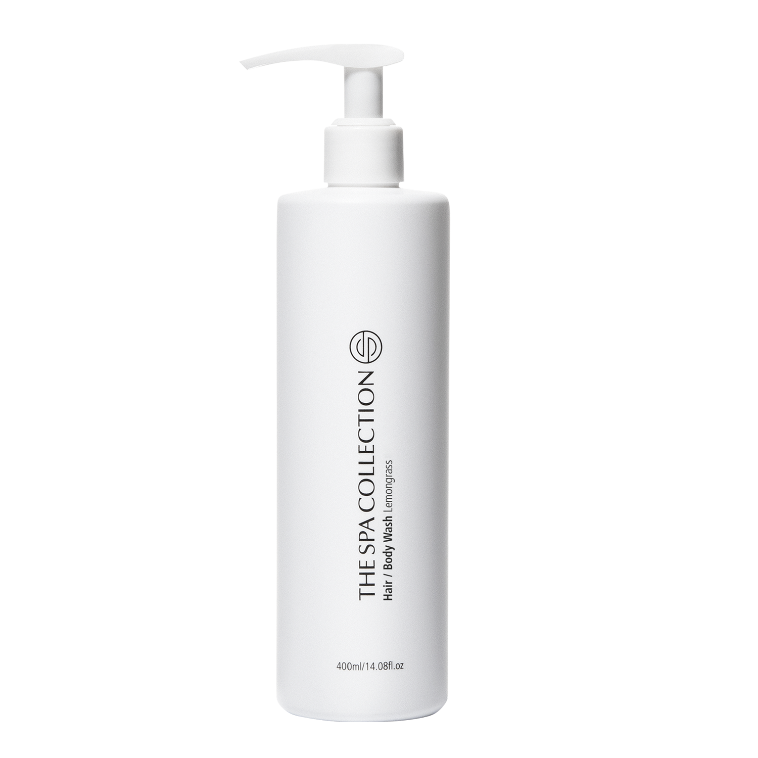 Luxurious Hair & body wash in Lemongrass Fragrance in a 400ml white, modern bottle by The Spa Collection