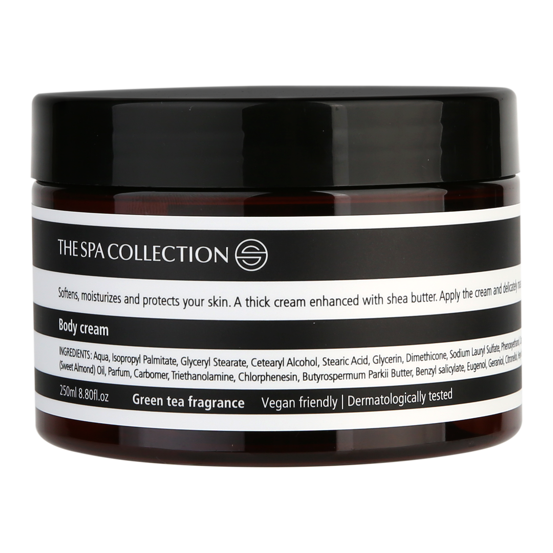 Luxurious Body cream in a 250ml jar by The Spa Collection with Green Tea
