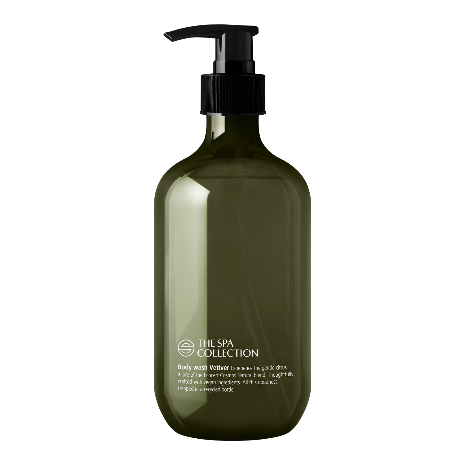 Body wash - 475ml recycled bottle - The Spa Collection Vetiver Ecocert Cosmos Natural