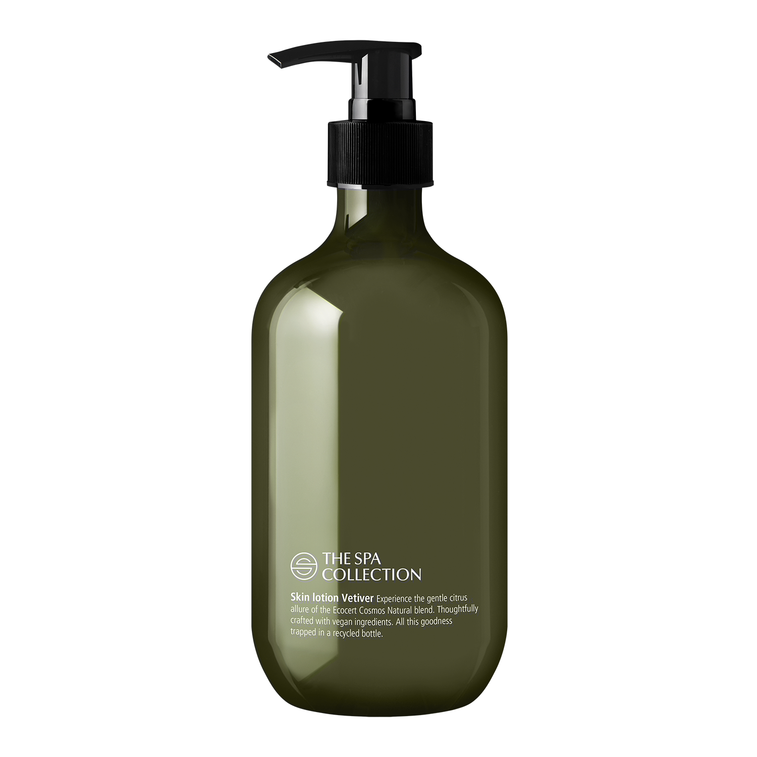 Skin lotion - 475ml recycled bottle - The Spa Collection Vetiver Ecocert Cosmos Natural