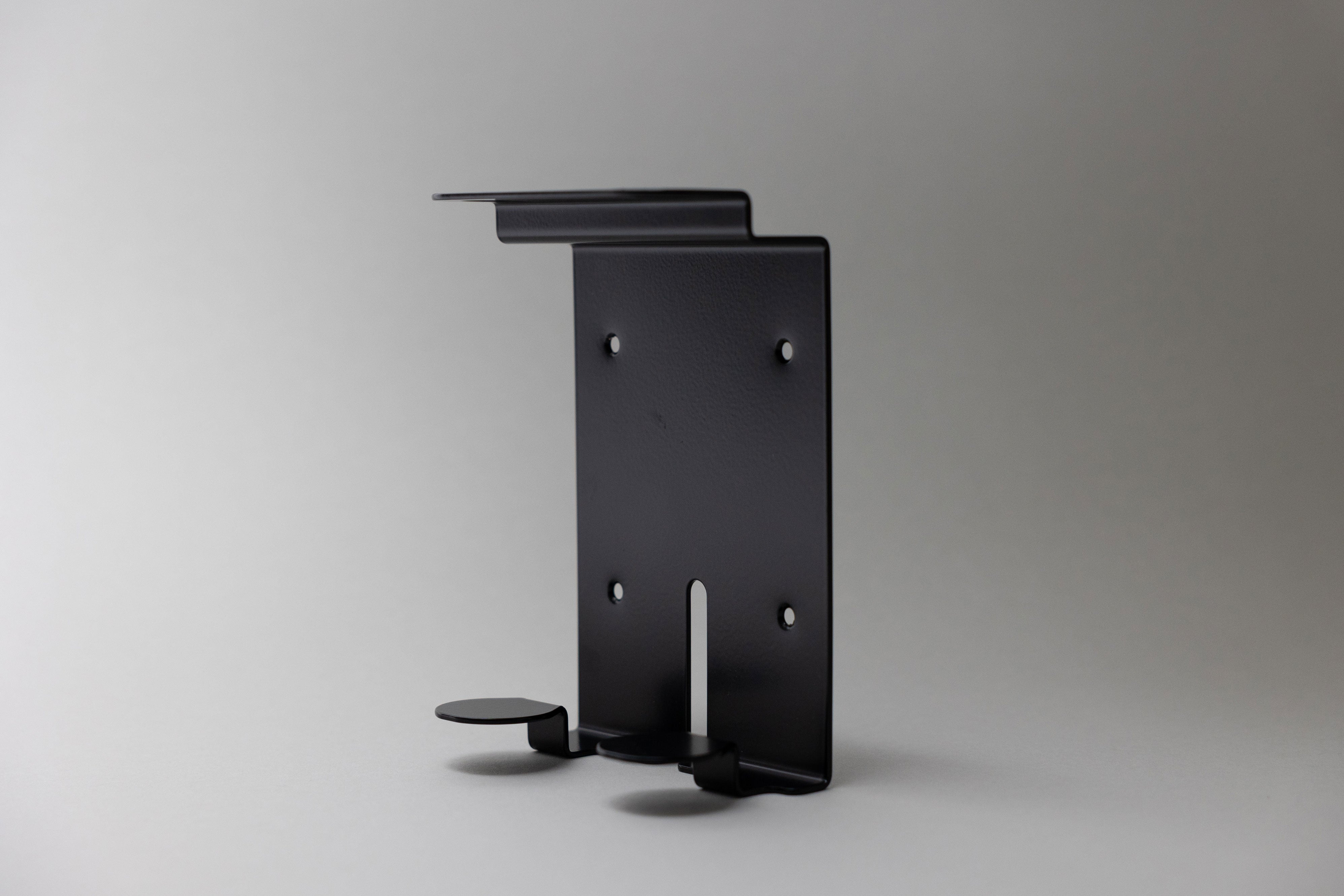 Minimal metal holder in black for bathroom essentials with 400ml to double-up on space
