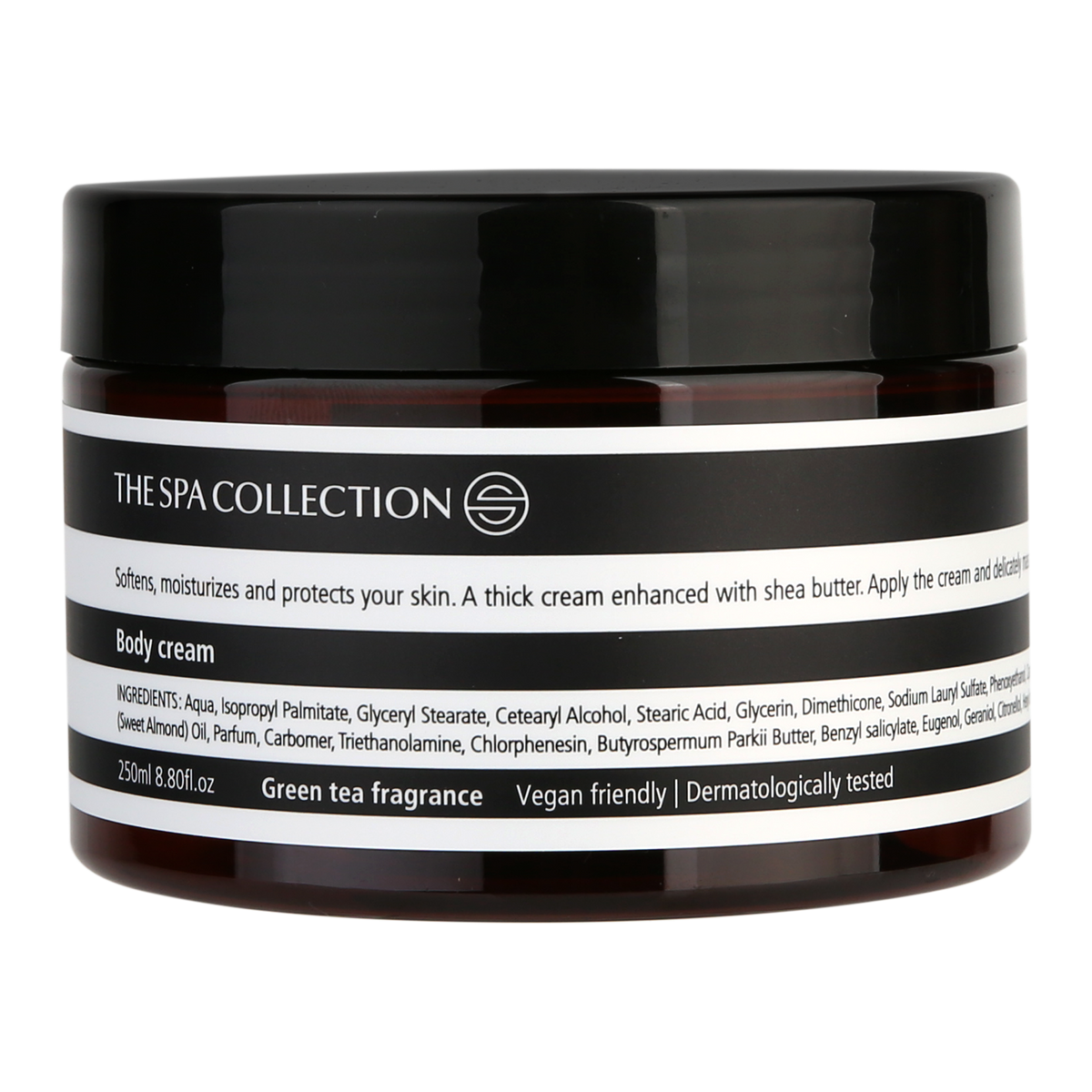 Luxurious Body cream in a 250ml jar by The Spa Collection with Green Tea
